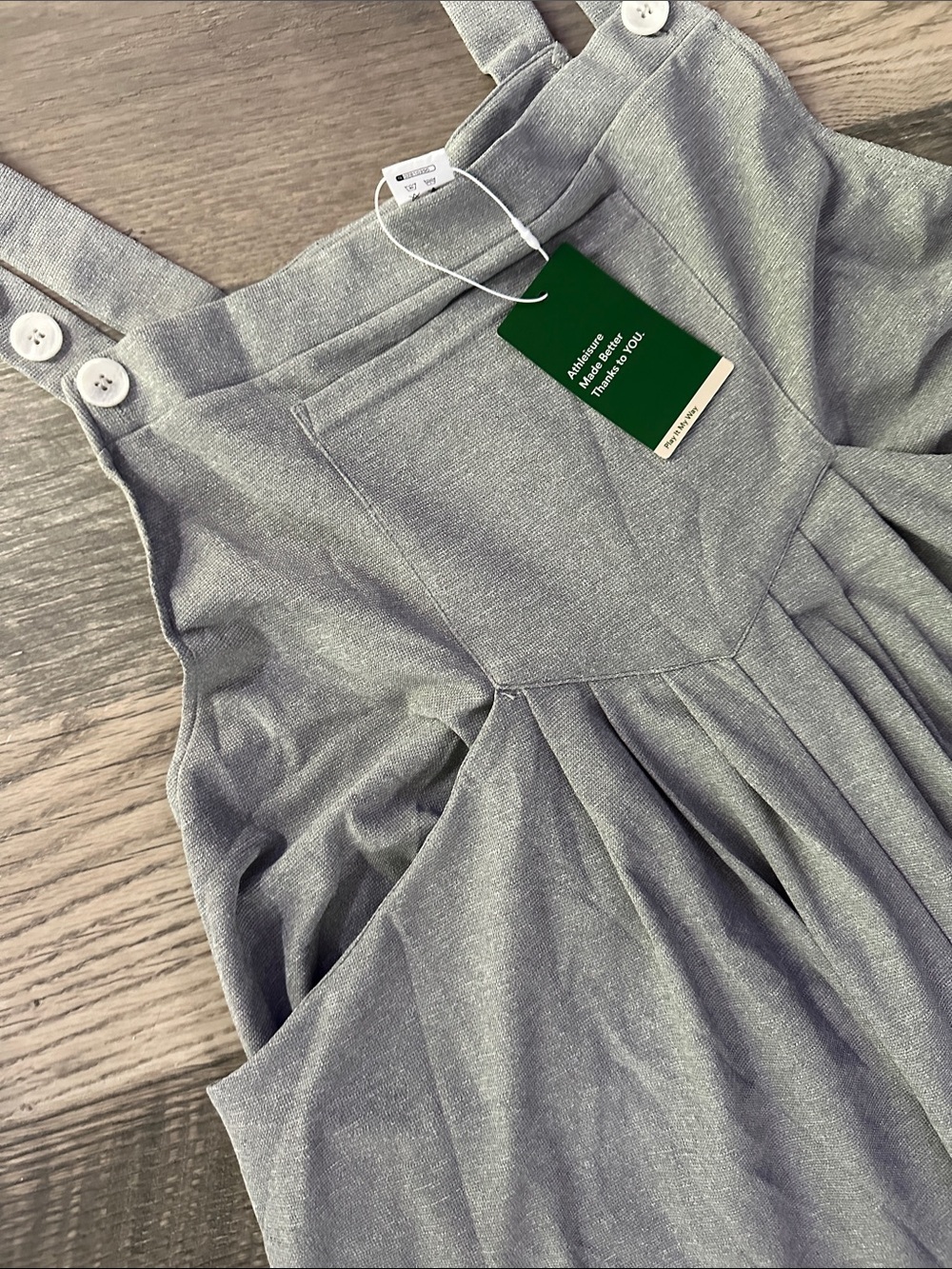 Halara NWT Wide-Leg Jumpsuit with Buttoned Straps - Light Gray women’s 3X - Picture 6 of 16